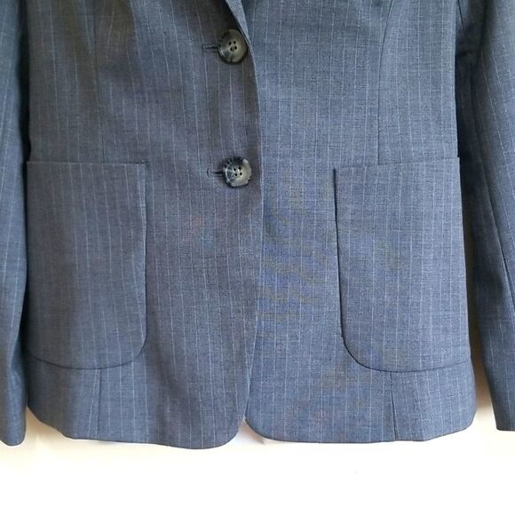 Banana Republic Gray Pinstripe Blazer Sz 2 - Picture 6 of 10